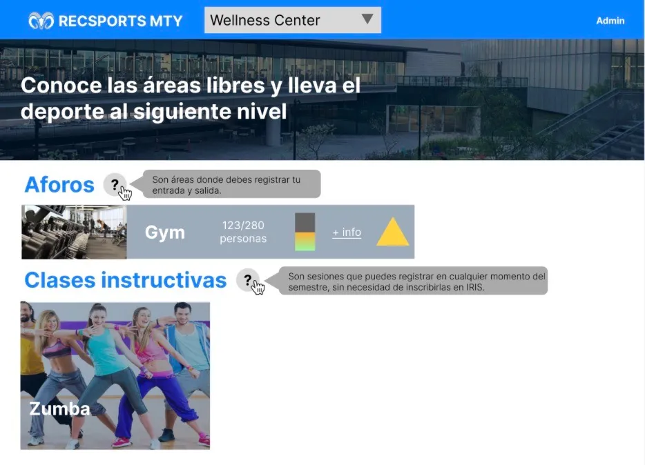 Screenshot of the app